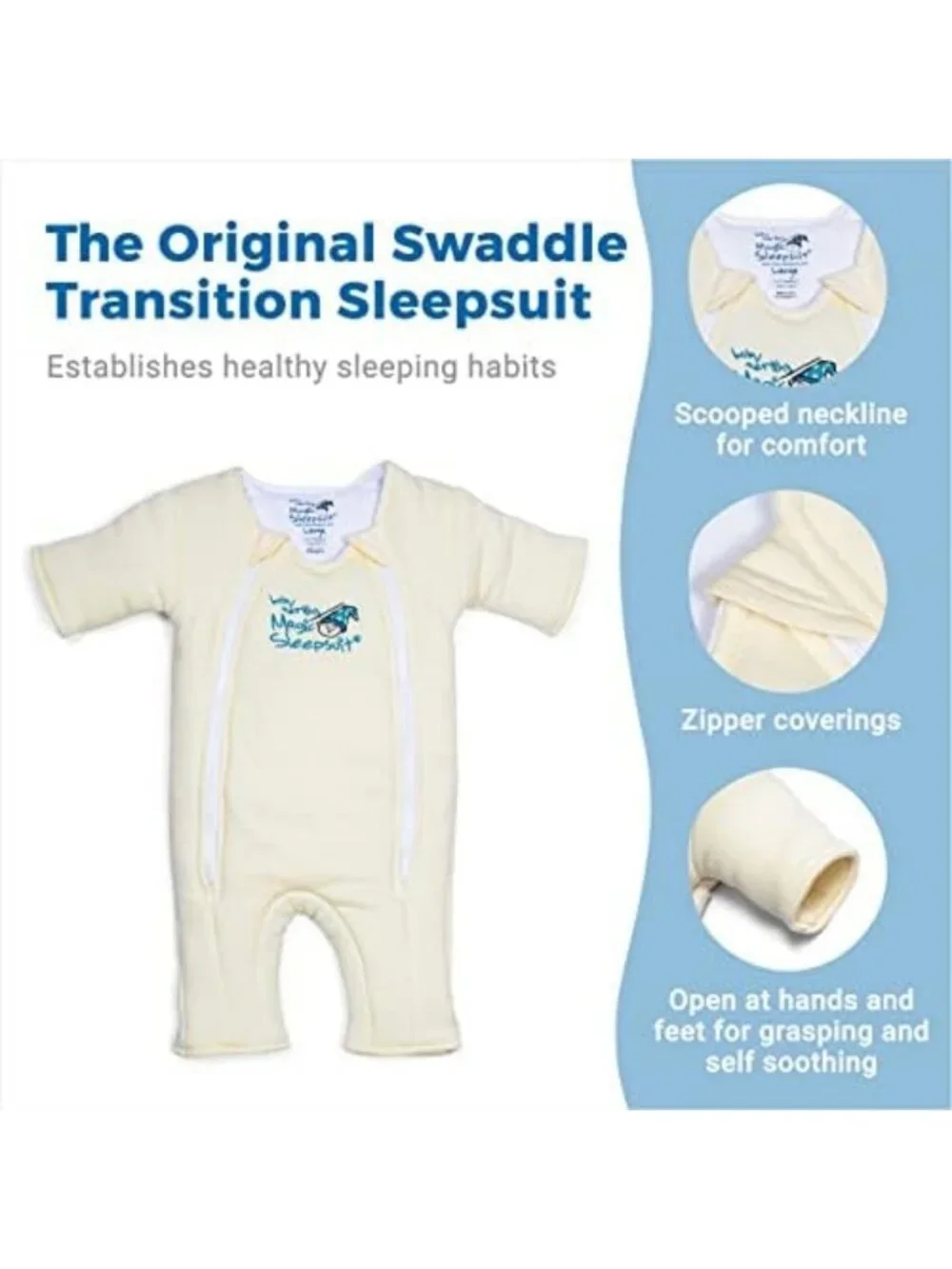 Cozy Cotton Baby Sleepsuit - Soft Swaddle Transition for Better Sleep & Comfort